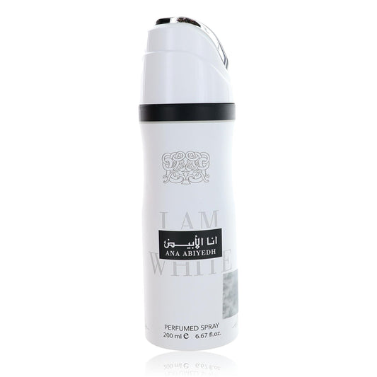Ana Abiyedh I Am White by Lattafa, 6.7oz Perfumed Deodorant Spray for Unisex